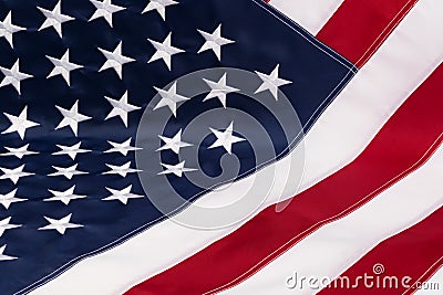 American flag lies on a table as a background Stock Photo