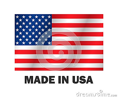 American flag, made usa vector illustration stylish design Vector Illustration