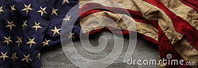 American flag for Memorial day or Veteran`s day background Stock Photo