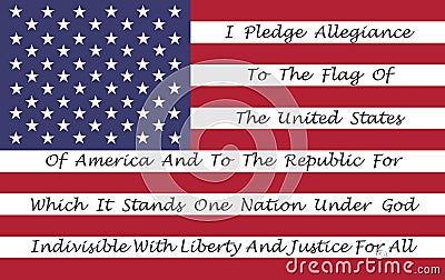 American Flag With The Pledge Of Allegiance Royalty Free Stock Images