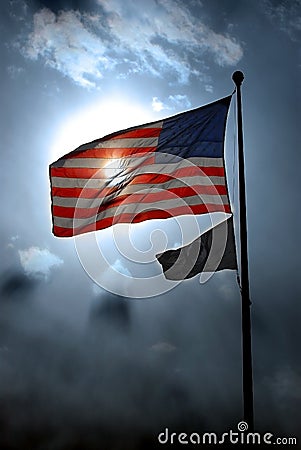 American Flag and POW-MIA Editorial Stock Photo
