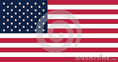 American flag, National flag standard size of United State of America Vector Illustration