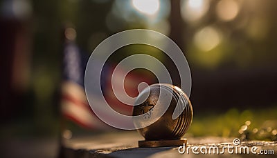American flag symbolizes patriotism and military honor generated by AI Stock Photo