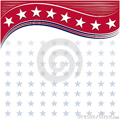 American flag symbols background frame with stars Vector Illustration