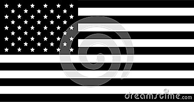 American flag, flag of United states of America in color mode black and whaite Stock Photo