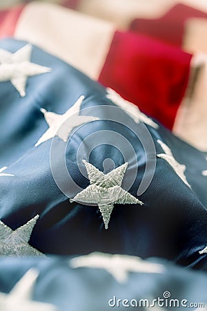 American flag. Usa Flag. Abstract perspective background of stripes and strars with american symbol - Flag. Stock Photo