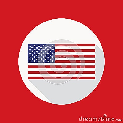 American Flag Vector Flat Icon Vector Illustration