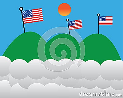 american flag vector Vector Illustration