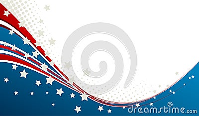 American Flag, Vector patriotic background Vector Illustration