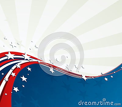 American Flag, Vector patriotic background Vector Illustration