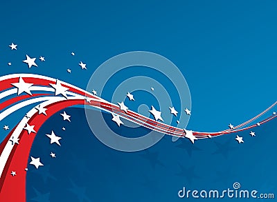 American Flag, Vector patriotic background Vector Illustration