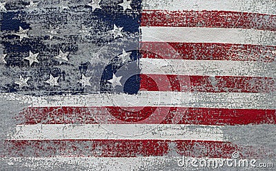 American flag vintage. National symbol of USA. Stars and stripes. Stock Photo