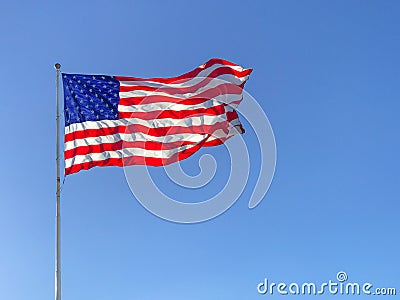 American flag waving. Stock Photo