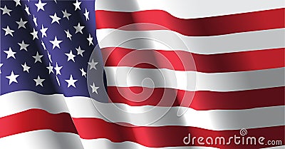 American Flag waving Vector Illustration