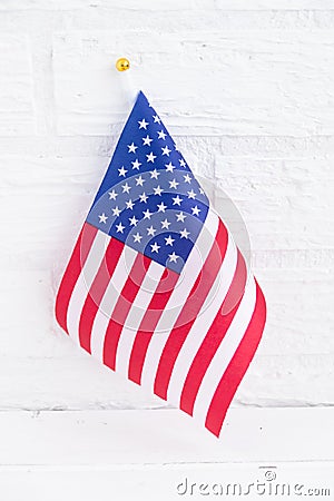 the American flag on a white background. Election of the President of the country Stock Photo