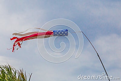 American Flag Wind Sock Stock Photo