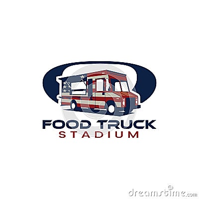 American food or beverage truck logo vector Vector Illustration