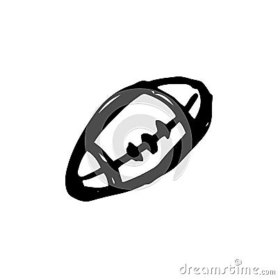 American football ball - black sketch. gridiron Vector Illustration