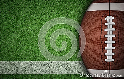American Football Ball on Grass Stock Photo