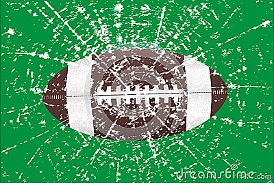 American Football Ball On Grunge Vector Illustration