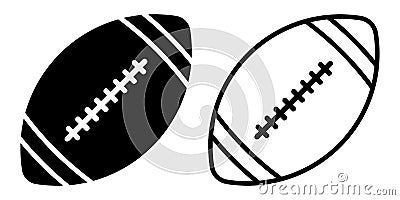 American football ball icon. Rugby ball isolated icon Vector Illustration