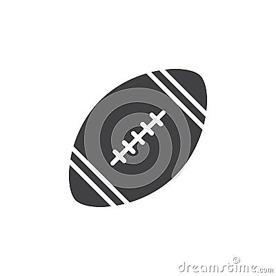 American football ball icon vector, filled flat sign, solid pictogram isolated on white. Vector Illustration