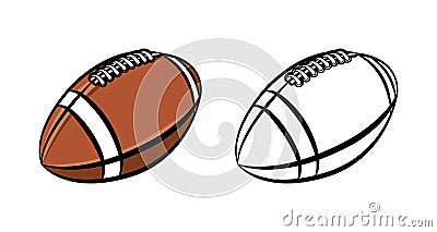 American Football Ball Illustration Vector Illustration