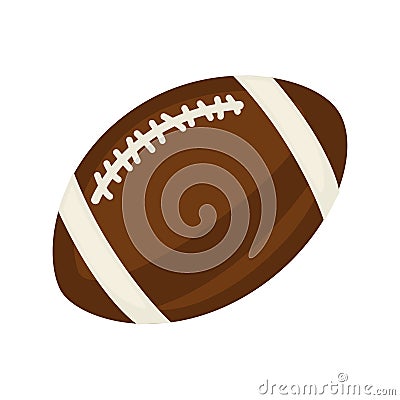 American football ball isolated on white close up illustration Vector Illustration