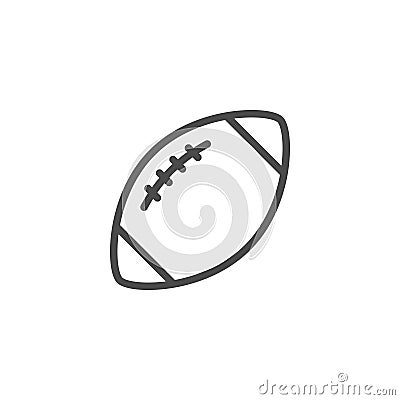 American football ball line outline icon Vector Illustration