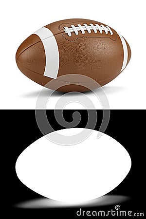 American football ball with opacity mask for easy remove background Stock Photo