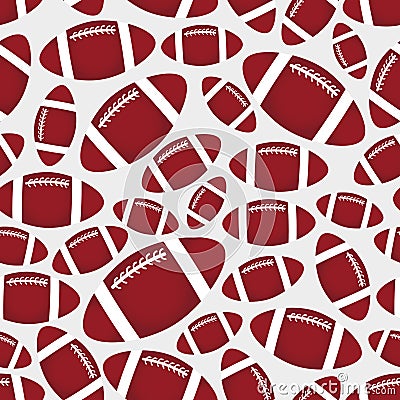 American football balls seamless color sport pattern eps10 Vector Illustration