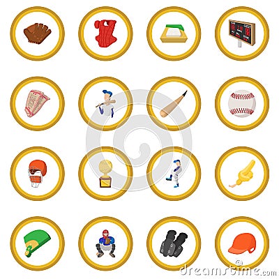 American football cartoon icon circle Vector Illustration