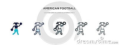 American football cheerleader jump icon in different style vector illustration. two colored and black american football Vector Illustration