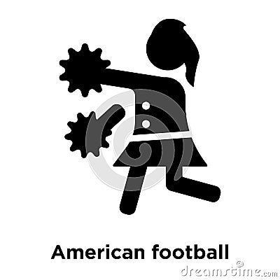 American football cheerleader jump icon vector isolated on white Vector Illustration