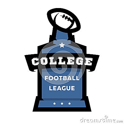 American football, college league logo. Vector illustration. Vector Illustration