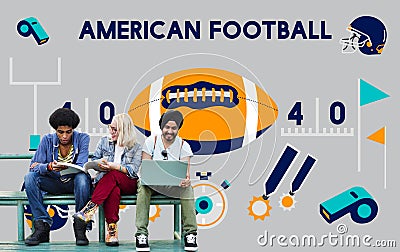 American Football Competition Game Goal Play Concept Stock Photo