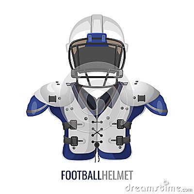 American football costume element cartoon vector informative poster Vector Illustration