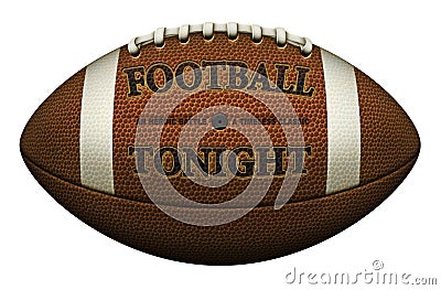 An American Football Embossed with the words Football Tonight Stock Photo