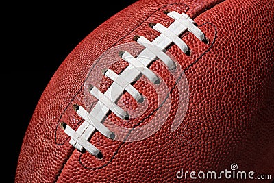 American Football Extreme Close Up Stock Photo