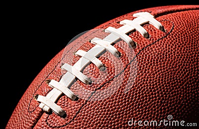 American Football Extreme Close Up Stock Photo