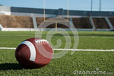 American Football on Field Stock Photo
