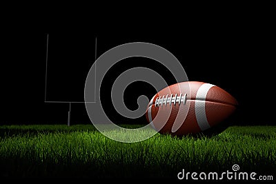 American Football on the Field. Cartoon Illustration