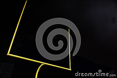 American Football Field Goal at Night Stock Photo