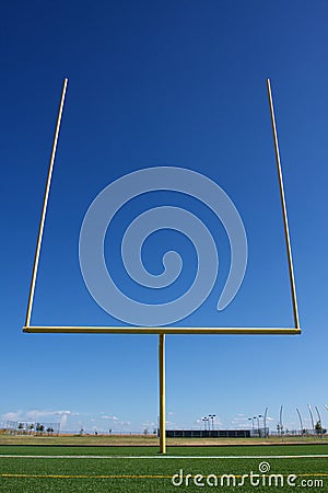 American Football Field Goal Posts Stock Photo