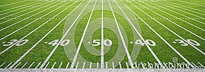 American football field and grass Stock Photo