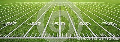 American football field and grass Stock Photo