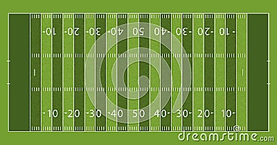 American Football Field with Line and Grass Texture. Vector illustration Stock Photo