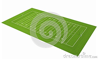 American football field with line. American football stadium with grass pattern. Isolated on white background Stock Photo