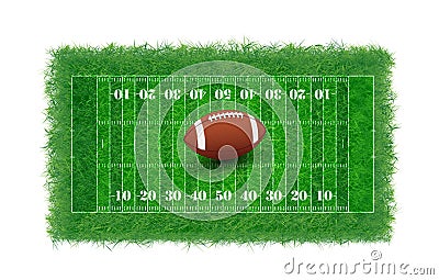 American football field with real grass textured, Vector Illustration