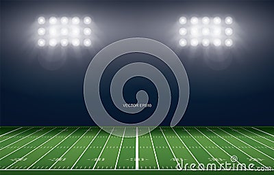 American football field stadium background. Vector Illustration